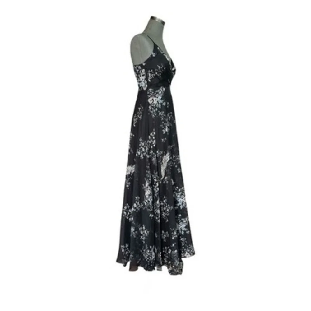 Lulus Made to Flaunt Black Floral Print Maxi Dress Women Size S Sleeveless Dress